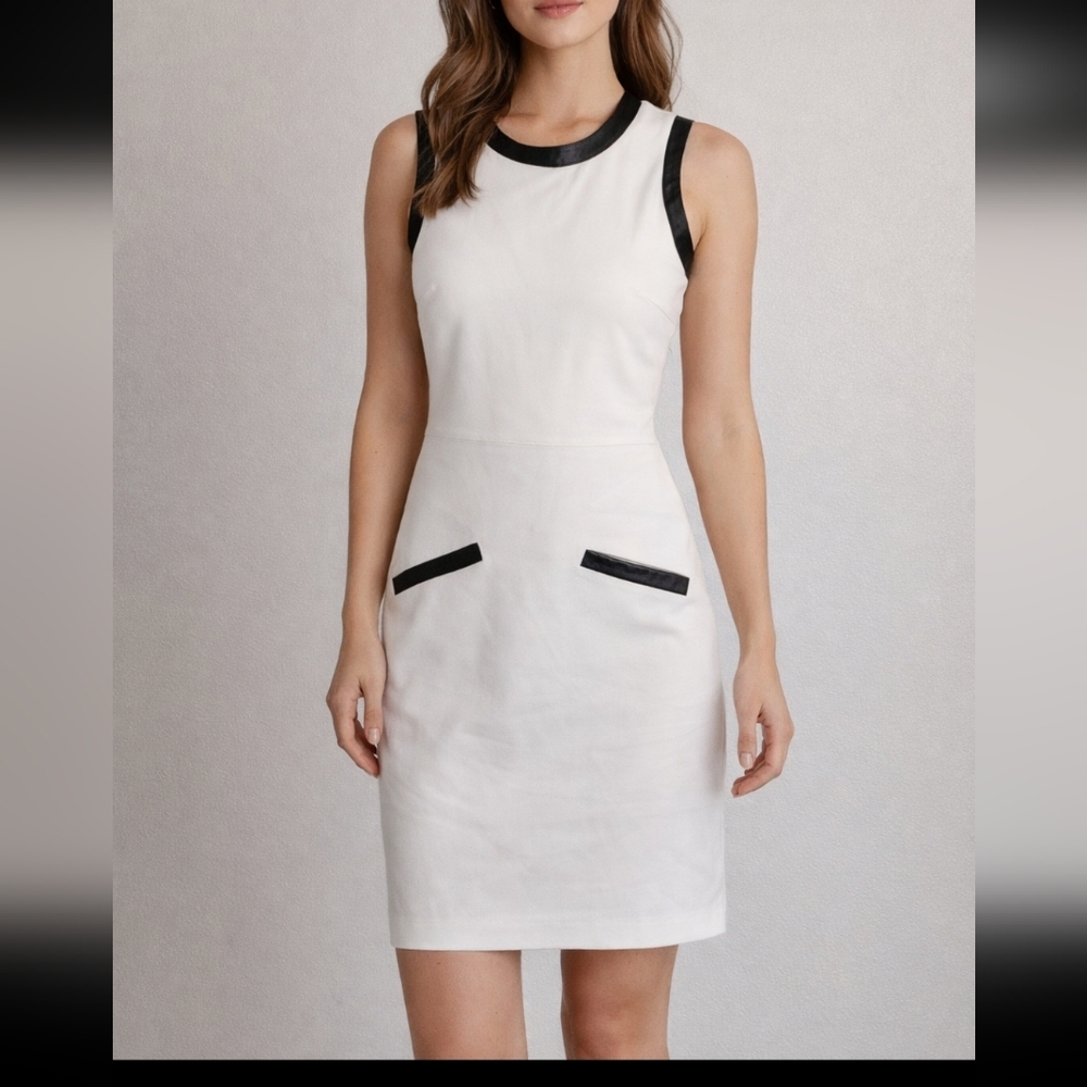 Express White Dress with Black Accents
